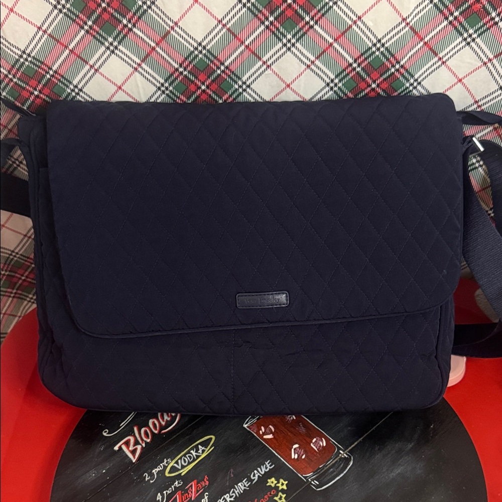 Vera Bradley Navy Quilted Laptop Bag